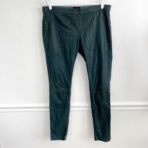 TWINSET MILANO Teal Faux Leather / Coated Jean Jeggings - Size: 33 / 10